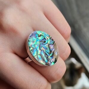 sterling silver abalone ring